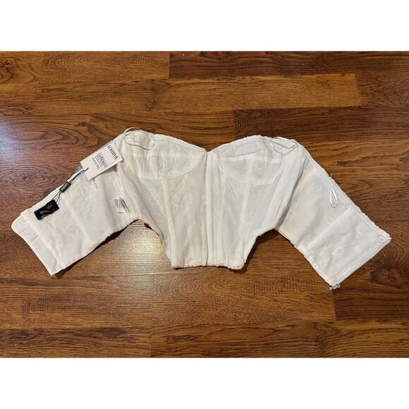 Bardot Women's Lila Corset Bustier Top Floral Detail Size 10 NWT Revolve Fashion - Picture 3 of 9